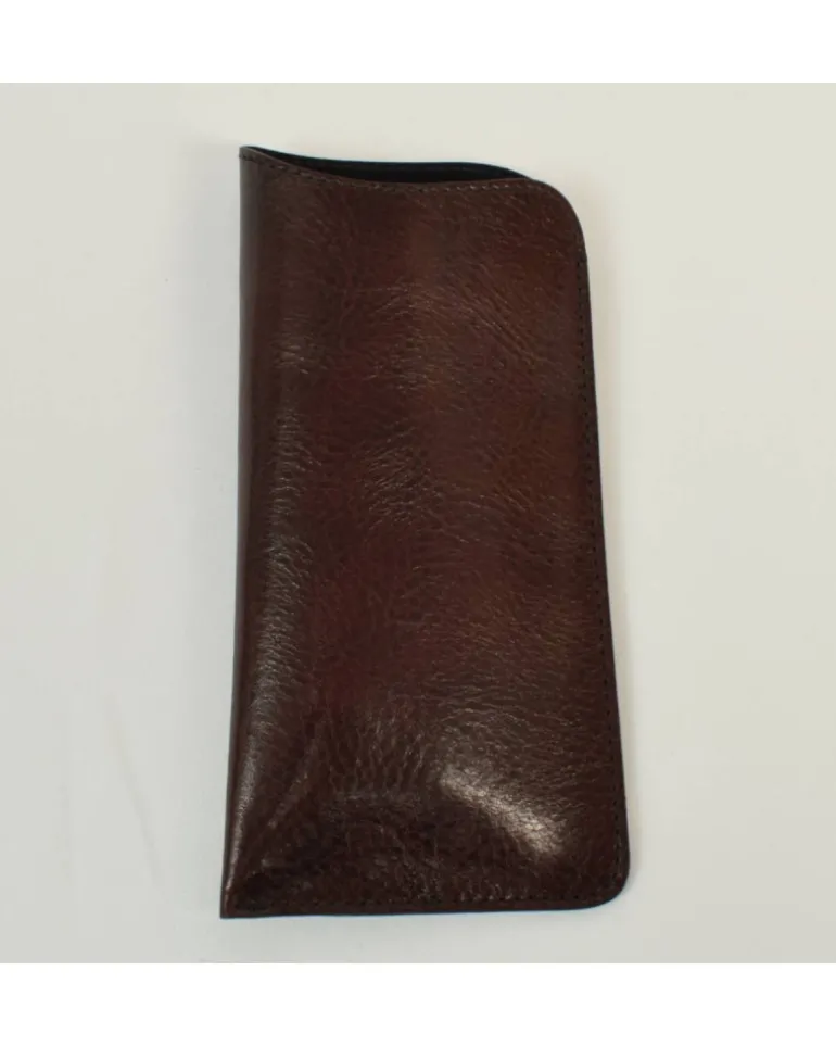 Portaocchiale unisex in pelle anticata per occhiali da sole art 1202