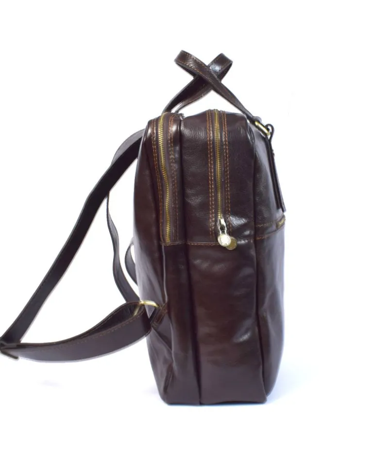 zaino in pelle unisex porta pc in pelle vacchetta finitura lucida art 17zainoxl_valu
